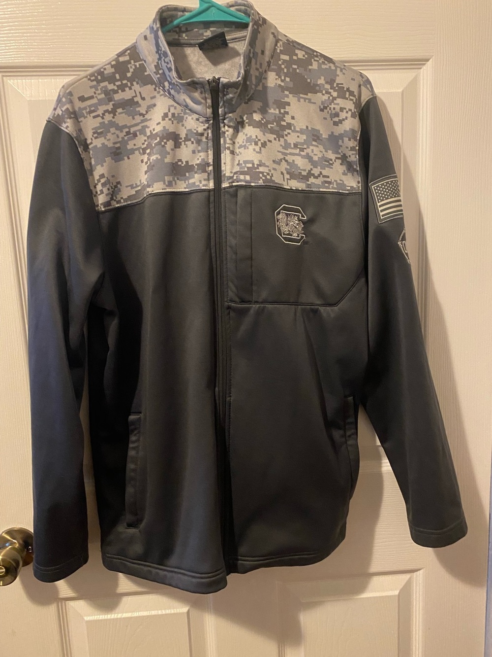 Colosseum Black Jacket with Gray Digital Camo Yoke